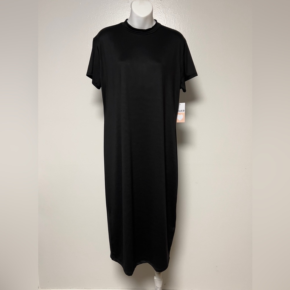 Popular 21 Women's Dress Black Bodycon Midi Dress Plus Size 3X NWT
